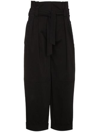 Alberta Ferretti high-waisted belted trousers - women - Spandex/Elastane/Cotton - 44 - Black