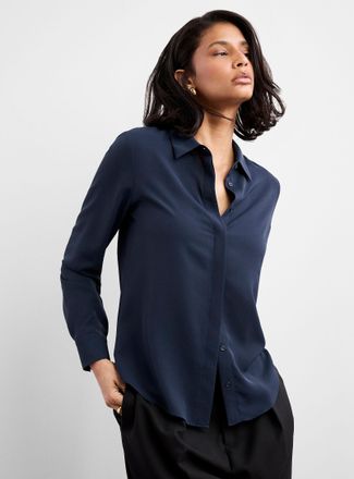 Contemporaine Womens Silky hidden placket shirt