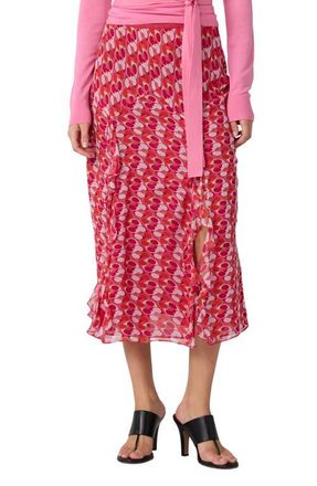 Diane Von F&uuml;rstenberg Heavenly Geo Print Midi Skirt in Pop Link Mini Blondie Pink at Nordstrom, Size Xx-Small