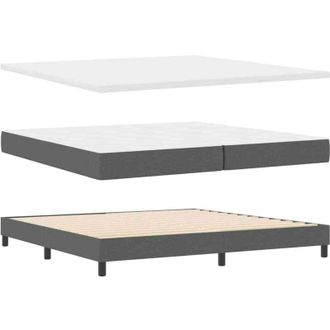 vidaXL Vidaxl - Cama Box Spring Con Colch&oacute;n Gris Oscuro 200 X 200 Cm