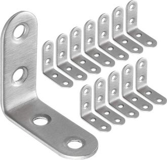 OEM Paquete De 50 Escuadras De Acero Inoxidable, 40 X 40 Mm, Para Fijar Y Reparar Muebles, Reforzar Juntas, Color Plata