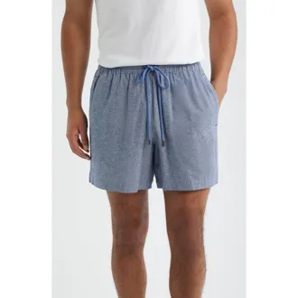 Daniel Buchler Slub Linen & Cotton Pajama Shorts in Denim at Nordstrom, Size Xx-Large