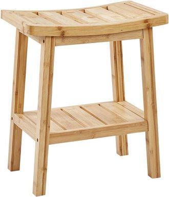 Beliani Beliani - Mesa auxiliar taburete de baño bambú madera clara estilo moderno Tremont