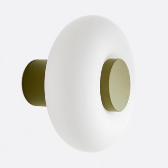 La Redoute Interieurs Wand- of plafondlamp, ijzer en opaline glas, diameter 21,5 cm, OMER