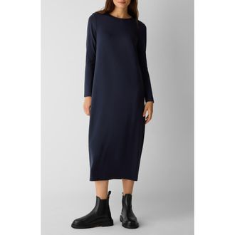 Eileen Fisher Long Sleeve Maxi Dress in Ink at Nordstrom Rack, Size X-Small