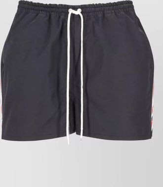 Thom Browne track shorts nylon cotton back stripe
