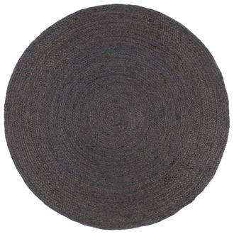 vidaXL Alfombra De Yute Tejida A Mano Redonda Gris Oscuro 180 Cm Vidaxl