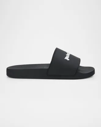 Palm Angels Men & apos;s Classic Logo Slide Sandals