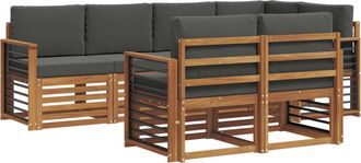 vidaXL Conjunto De Sof&aacute;s De Exterior 7 Uds. Natural Y Antracita Vidaxl