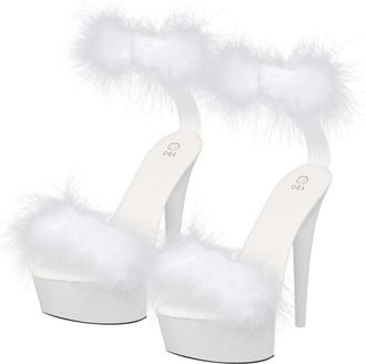 Yardwe High Heeled Sandals for Women Ultra High Flirting Shoes with Moisture-wicking Breathable Inner Fashion Summer Party Footwear in White