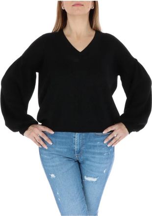 Pinko Zwart V-Hals Wollen Breigoed - Dames - V-hals truien - Zwart - M - Wol - Truien & Vesten