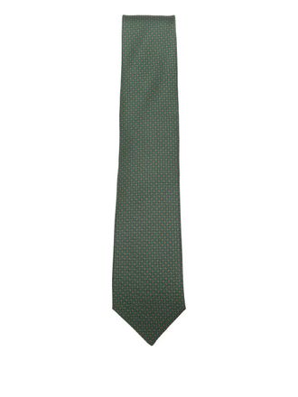 Errico Formicola patterned silk tie - men - Silk - One Size - Green