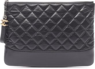 Chanel Black Leather Clutch Bag (Pre-Owned)