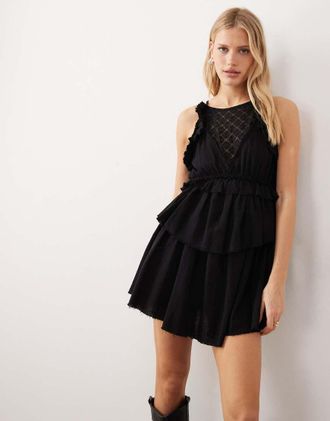 Asos Vestito corto nero senza maniche