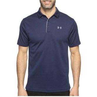 Under Armour Tech Button Up Placket Polo In Midnight Navy