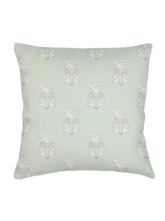 Anaya with Love Vintage Block Print Linen Euro Pillow with Down Alternative Insert in Mint Green at Nordstrom, Size 26X26