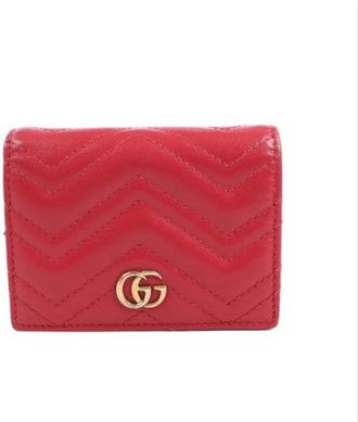 Gucci Pre-owned Wallets, female, Red, Size: ONE SIZE Pre-owned GG Marmont Wallet