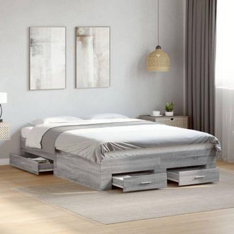 vidaXL Giroletto Cassetti Grigio Sonoma 120x190 cm Legno Multistrato - Vidaxl