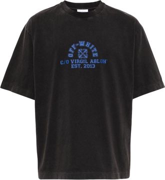 Off-white logo-print cotton T-shirt - men - Cotton - M - Grey