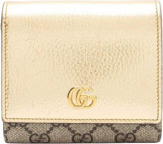 Gucci Beige Gg Supreme Canvas Gg Marmont Compact Wallet (Authentic Pre-Loved)