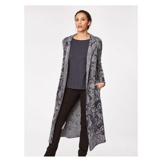 Thought Womens Musso Long Throw in Grey Cotton - Size 14 UK