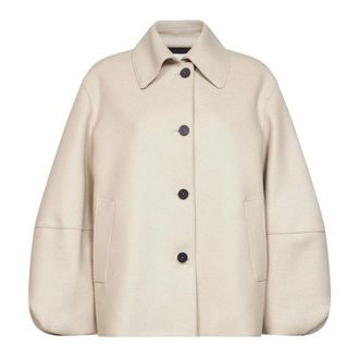 Harris Wharf London Jassen, Dames, Beige, 2Xs, Wol, Puff Sleeve Jacket