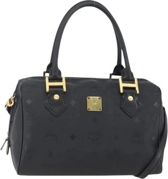 MCM Pre-owned Handbags, female, Black, Size: ONE SIZE Pre-owned Canvas Handbag
