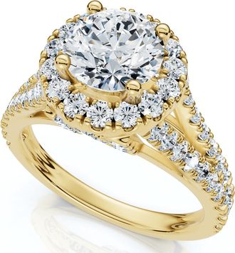Pompeii3 Certified 1.5ct Hidden N Initial Diamond Engagement Ring 10k Gold Lab Grown