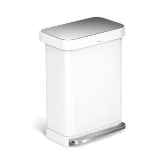 Simplehuman 55L rectangular step can with liner pocket in White at Nordstrom