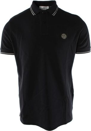 Stone Island Tops, Heren, Blauw, S, Katoen, Blauwe Slim Fit Polo Shirt
