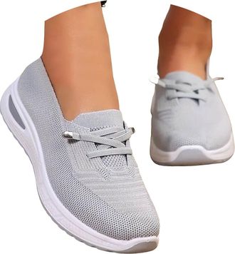 Generic Women Comfy Orthopedic Walking Shoes Slip on Trainers Women Lightweight Slip-On Knitted Sneakers Comfortable Fashion Flat Walking Shoes Breathable Sli