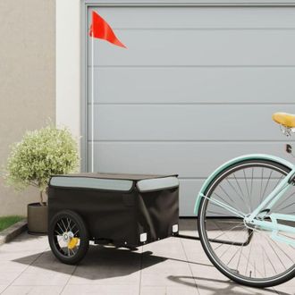 vidaXL Vidaxl - Remolque Para Bicicleta Hierro Negro Y Gris 30 Kg