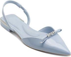 DKNY Mahaska Slingback Pointed Toe Flat in Celeste at Nordstrom Rack, Size 7.5