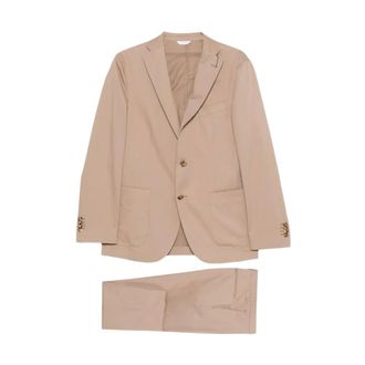 Boglioli Single Breasted Suits, male, Beige, Size: 2XL Single-Breasted Suit