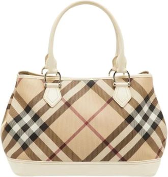 Burberry Pre-owned Handbags, female, Beige, Size: ONE SIZE Pre-owned Vintage Fabric Handbag