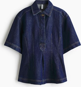 H&M Taillierte Jeansbluse - Blue
