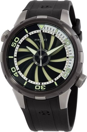 Perrelet Turbine Black Superluminova Dial Automatic Mens Watch A1067-1