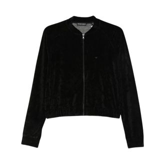 Emporio Armani Fluwelen Bomberjack - Dames - Jassen - Zwart - Maat: S Zijde