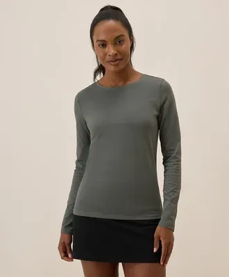 Pact Luxe Stretch Jersey Slim Long Sleeve Tee in Castor Grey at Nordstrom, Size X-Large
