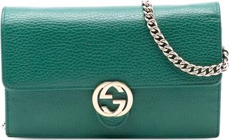 Gucci Pre-owned Gucci Interlocking G Dollar Calfskin Wallet on Chain Ladies 615523 493075