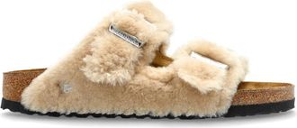 Birkenstock Arizona Shearling Rivet Logo slides - Dames - Sandalen - Beige - 40 EU - Schoenen