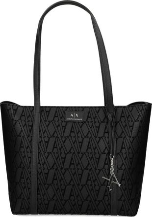 A|X Armani Exchange Shopper met monogram-print - Zwart