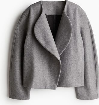 H&M Jacke aus Filz mit Schalkragen - Grau