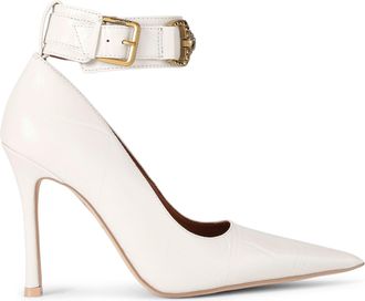 Kurt Geiger Womens Leather Mansion Ankle Strap Court Heels - White - Size UK 3