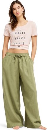 Roxy Relaxhose ROXY Lekeitio Break Mid, Damen, Gr. XXL, oil gr&uuml;n, Obermaterial: 55% Leinen, 45% Viskose;, Hosen Relaxhose