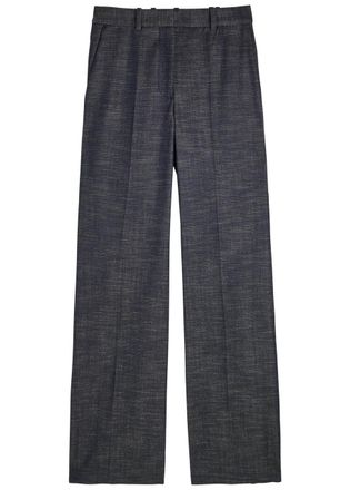 Joseph Morrisey Wool-blend Wide-leg Trousers - Blue - 44 (UK16 / XL)