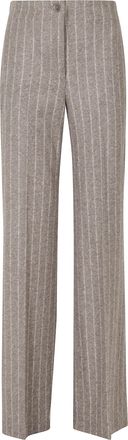 Seventy Mud Elastic Waistband Striped Virgin Wool-Blend Pants