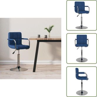 vidaXL Sedia regolabile in altezza - vidaXL Sgabello da Bar Blu in Tessuto - Sedia in acciaio cromato