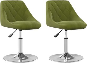 vidaXL Sillas De Comedor Giratorias 2 Uds De Terciopelo Verde Claro Vidaxl