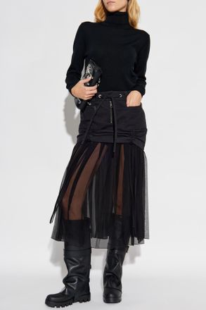 Dolce & Gabbana Skirt With Pleated Hem, Womens, Black